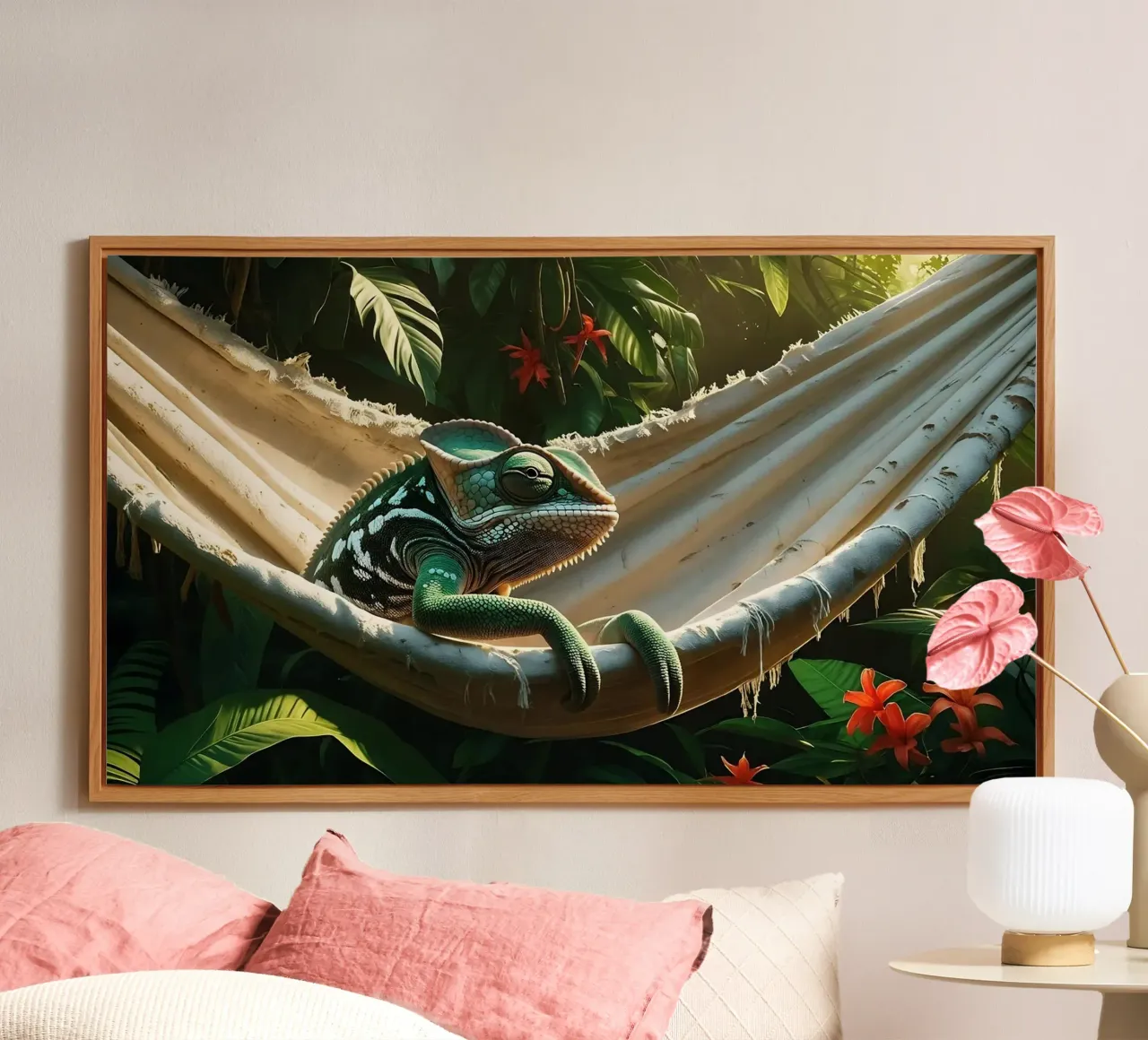 🌸🦎 Kameleon | Non disturbare - chillin' (1) alluminio dibond da Trinkets NL Design Studio