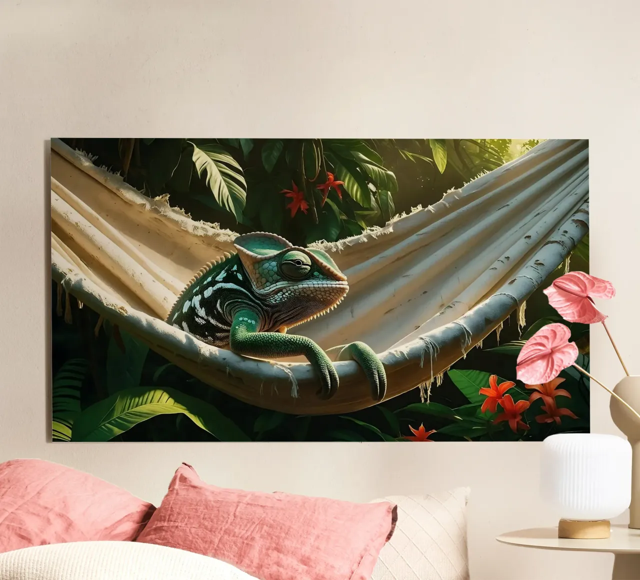 🌸🦎 Kameleon | Non disturbare - chillin' (1) alluminio dibond da Trinkets NL Design Studio