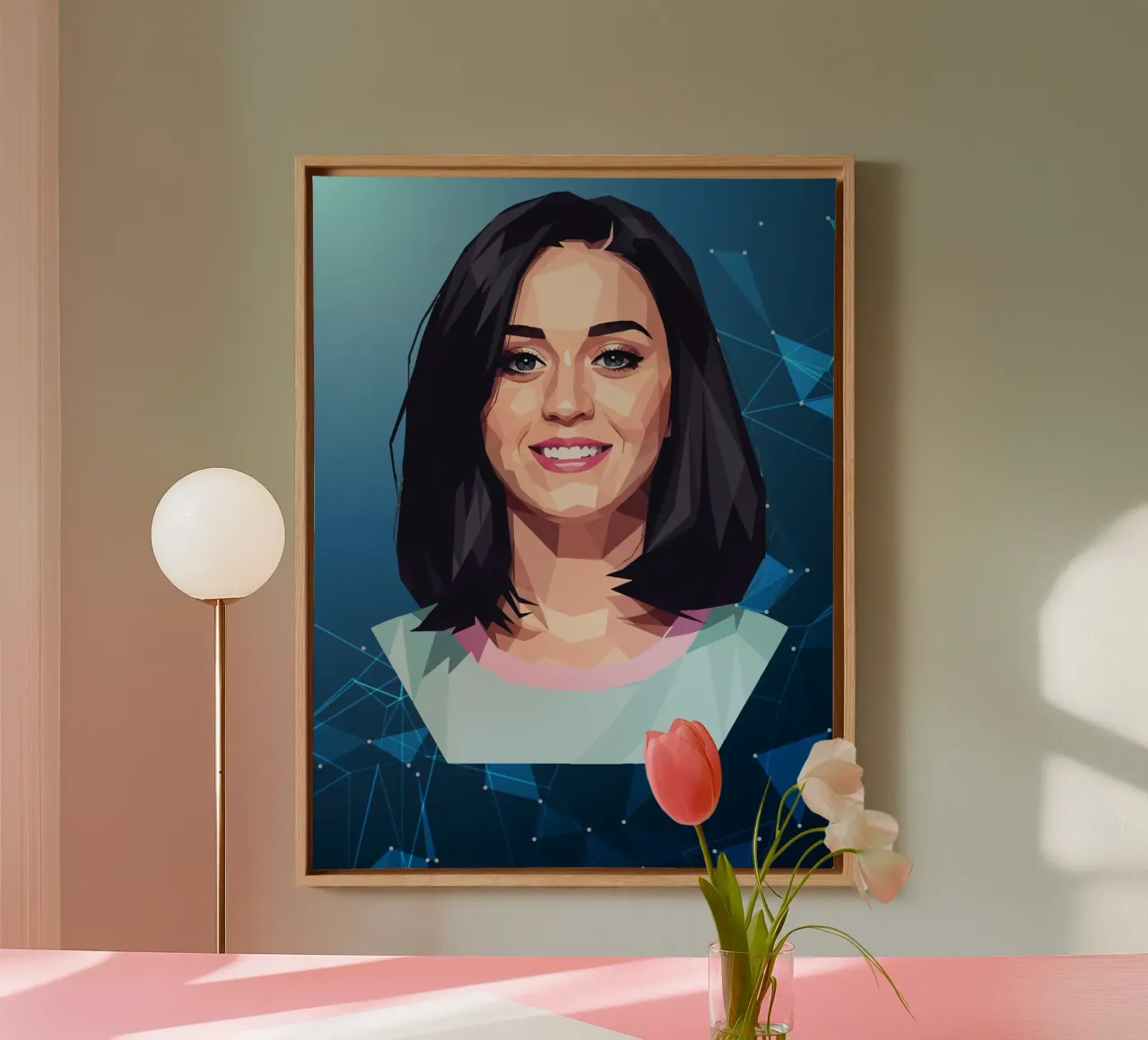 Katy Perry Lowpoly tela con Cornice a cassetta da Low Profile