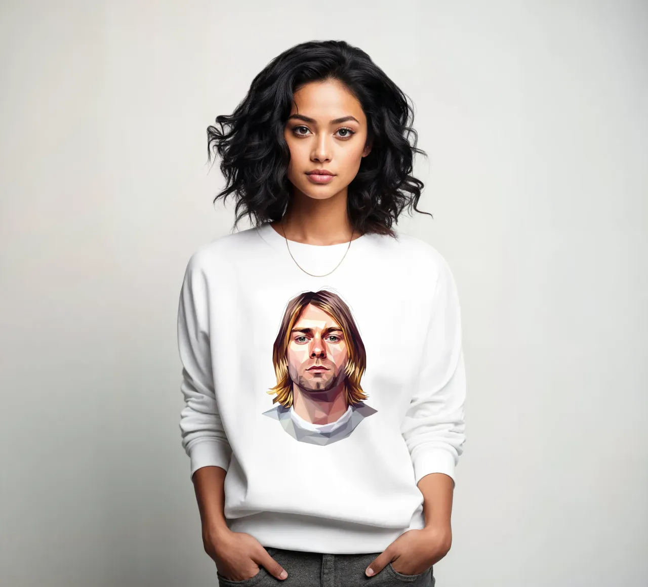 Kurt Cobain Lowpoly felpa da Low Profile