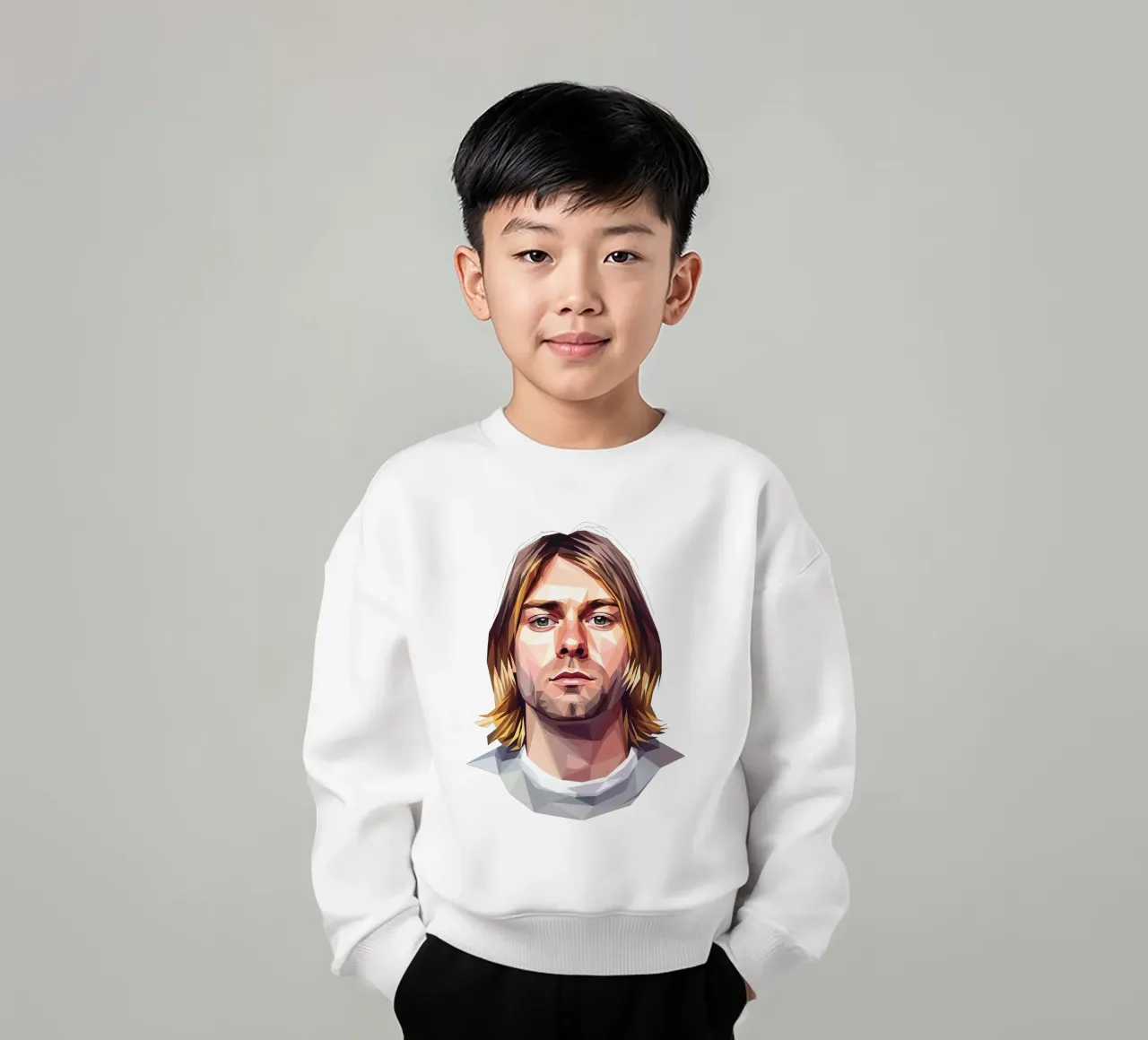 Kurt Cobain Lowpoly felpa bambino da Low Profile
