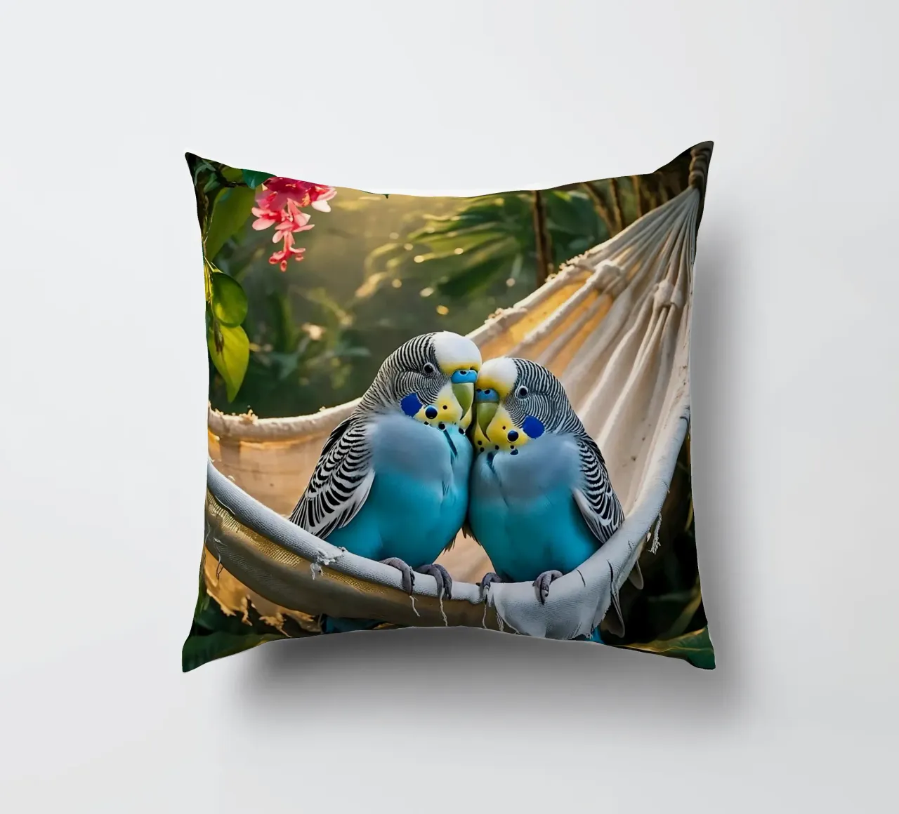 🌿💙 Pappagallini | Rilassarsi con loro due cuscino da Trinkets NL Design Studio