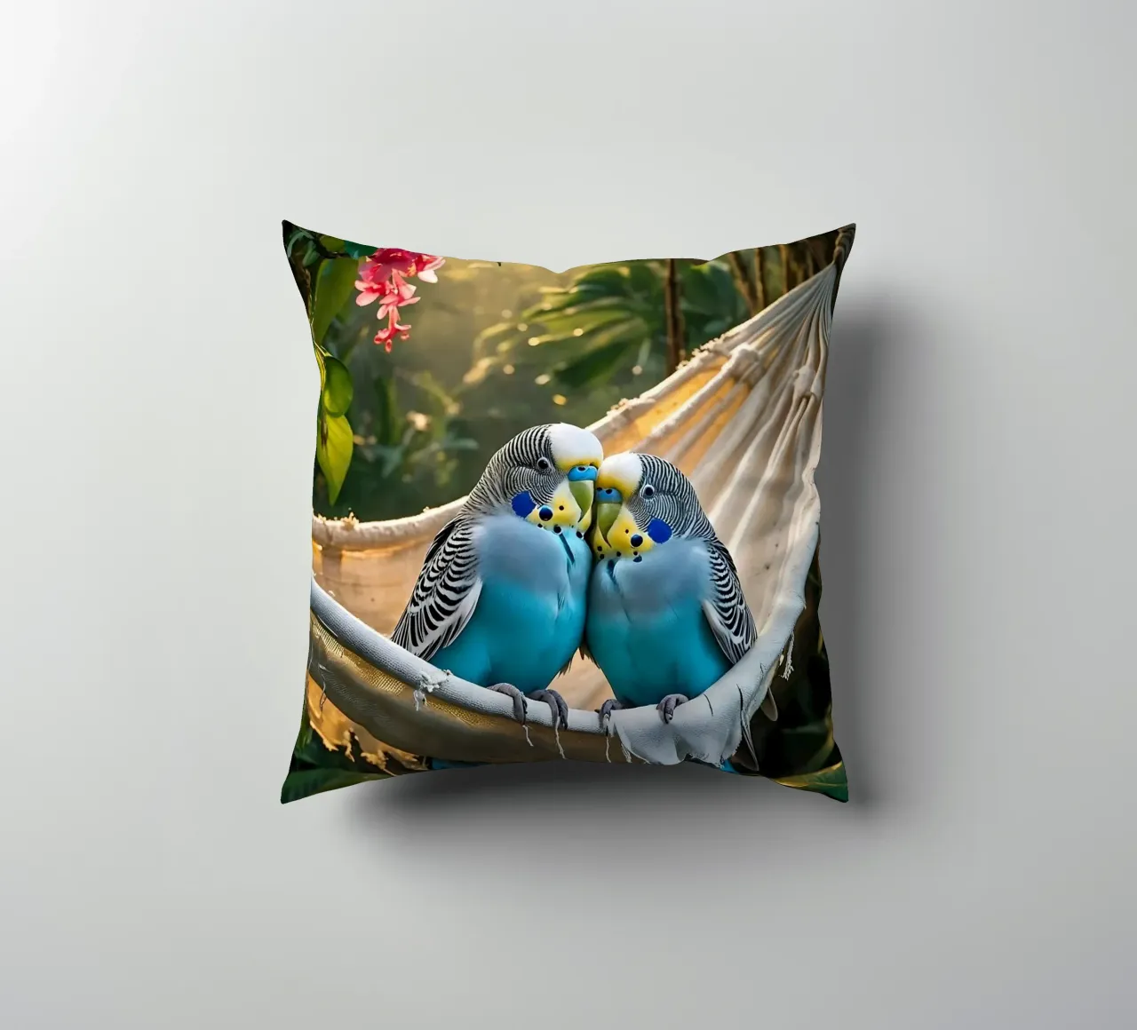 🌿💙 Pappagallini | Rilassarsi con loro due cuscino da Trinkets NL Design Studio
