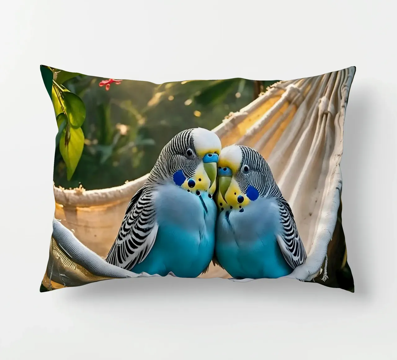 🌿💙 Pappagallini | Rilassarsi con loro due cuscino da Trinkets NL Design Studio