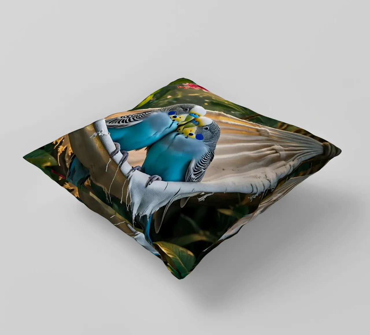 🌿💙 Pappagallini | Rilassarsi con loro due cuscino da Trinkets NL Design Studio