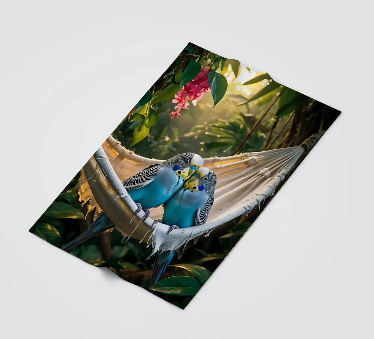 🌿💙 Parakeets | Chilling with the two of them fleece blanket by Trinkets NL Design Studio