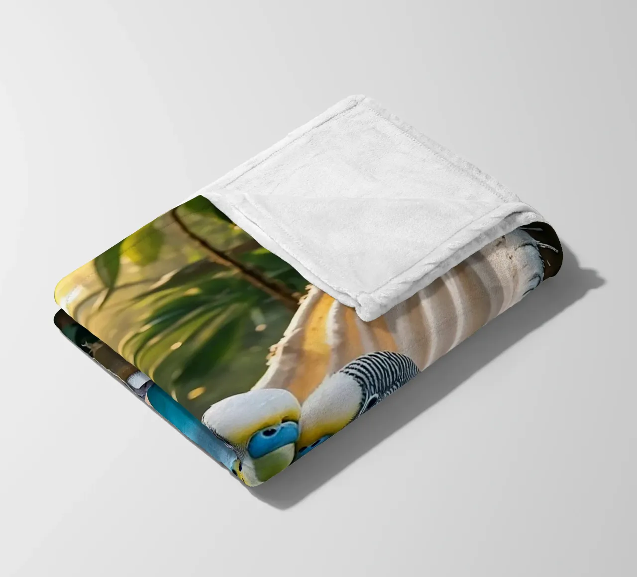 🌿💙 Parakeets | Chilling with the two of them fleece blanket by Trinkets NL Design Studio