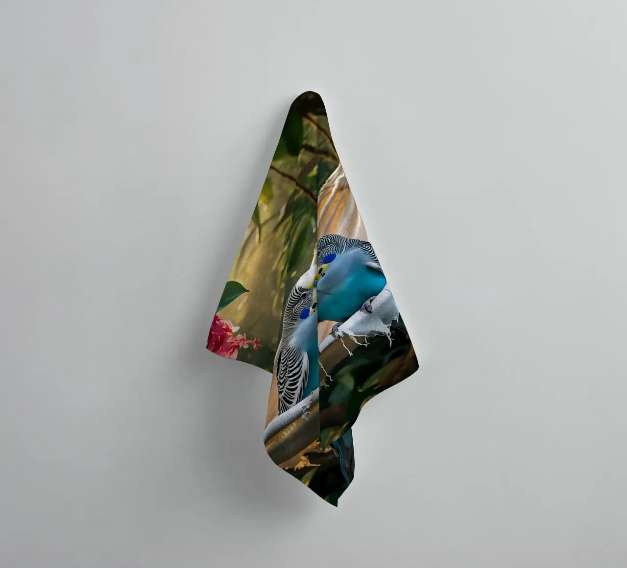 🌿💙 Parakeets | Chilling with the two of them towel by Trinkets NL Design Studio