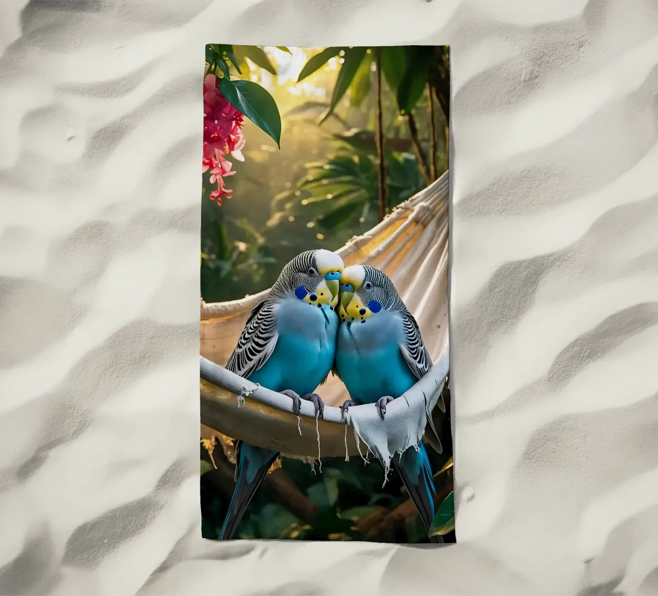 🌿💙 Pappagallini | Rilassarsi con loro due telo mare da Trinkets NL Design Studio