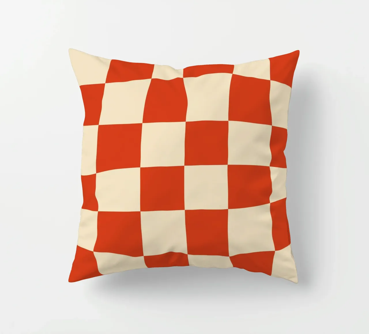 Cinnabar checkerboard pattern cuscino da TijanaArtStudio88