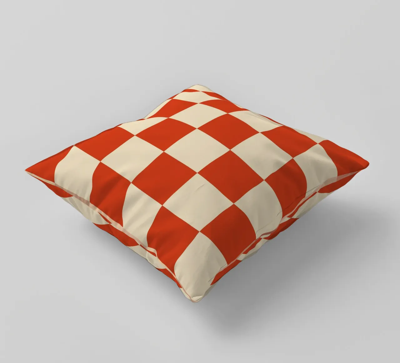 Cinnabar checkerboard pattern cuscino da TijanaArtStudio88
