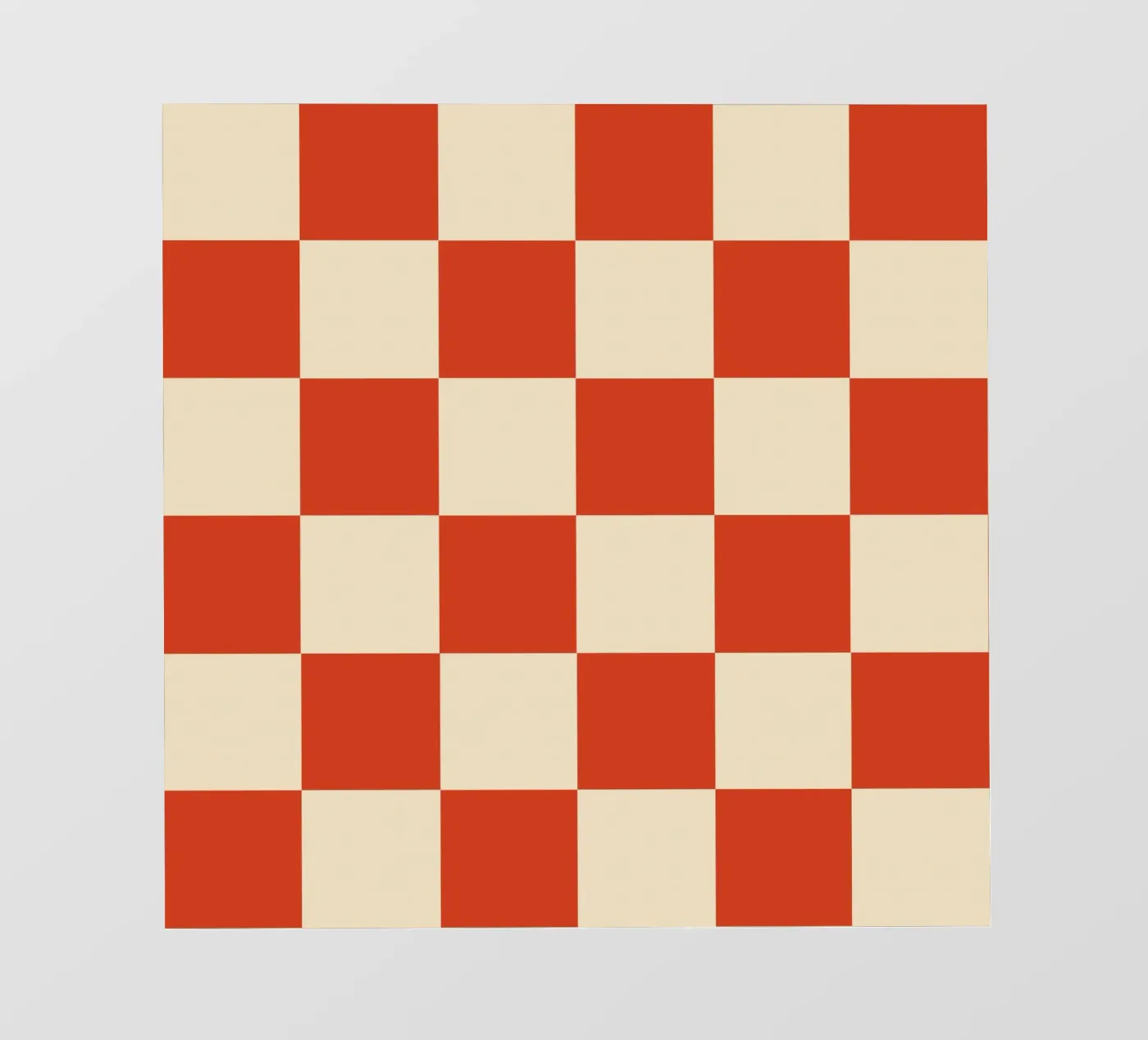 Cinnabar checkerboard pattern fotobehang van TijanaArtStudio88
