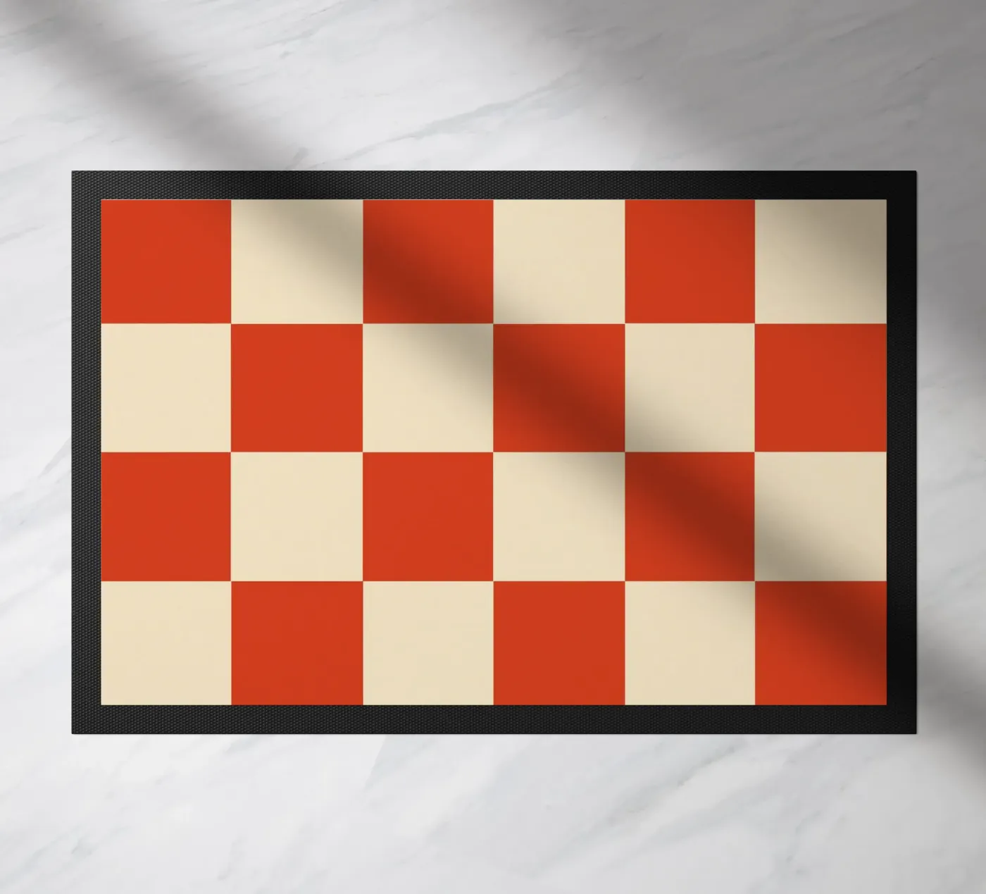 Cinnabar checkerboard pattern paillasson de TijanaArtStudio88