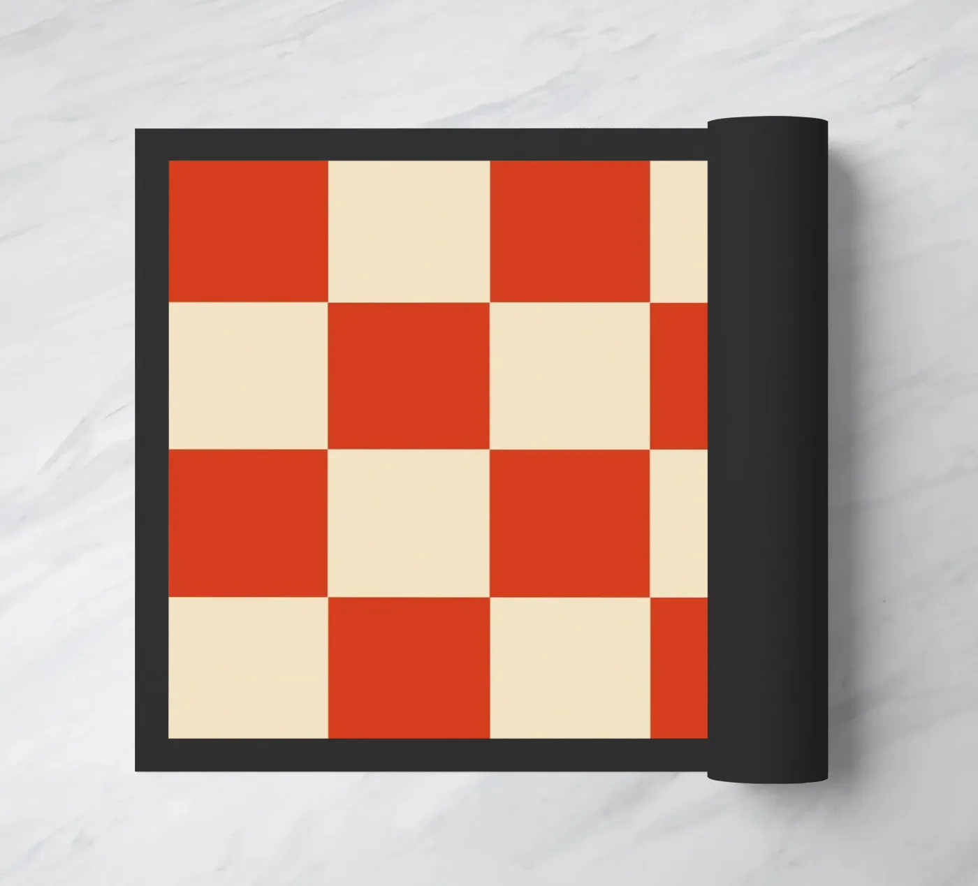 Cinnabar checkerboard pattern paillasson de TijanaArtStudio88