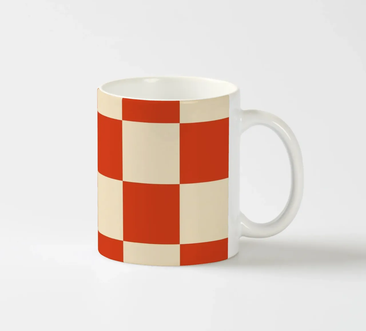 Cinnabar checkerboard pattern tazza in ceramica da TijanaArtStudio88