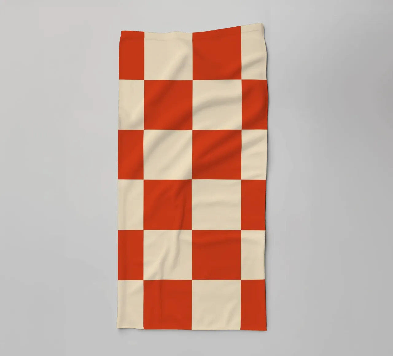 Cinnabar checkerboard pattern towel by TijanaArtStudio88