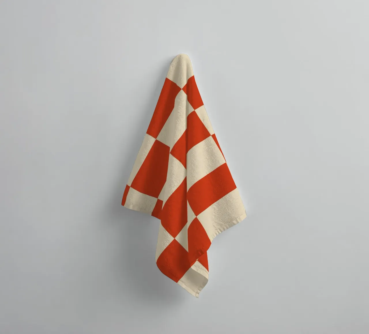 Cinnabar checkerboard pattern towel by TijanaArtStudio88