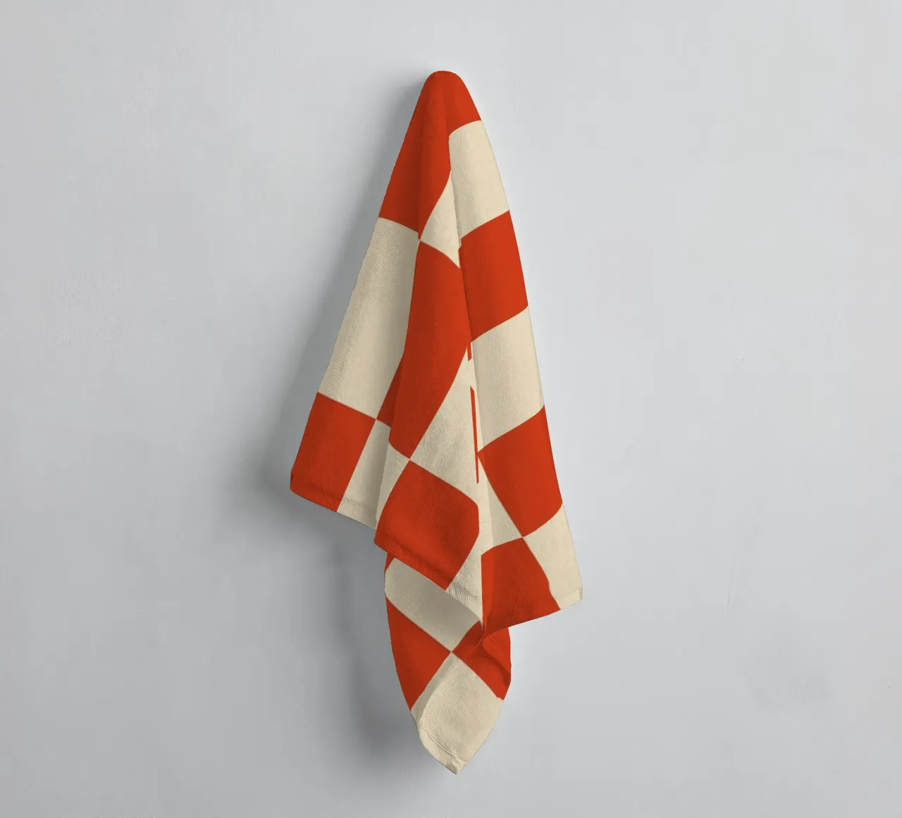 Cinnabar checkerboard pattern towel by TijanaArtStudio88