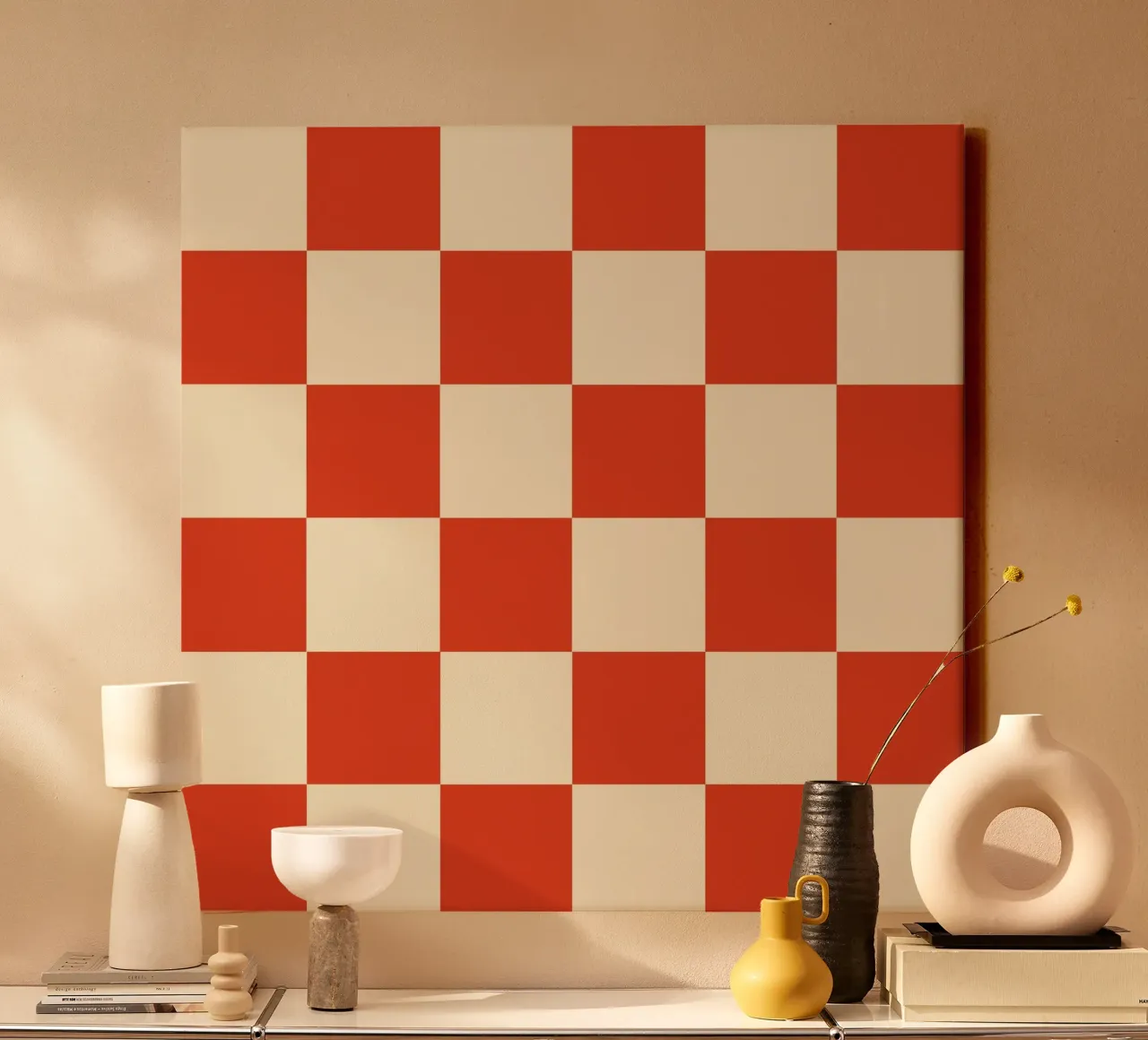 Cinnabar checkerboard pattern tela da TijanaArtStudio88