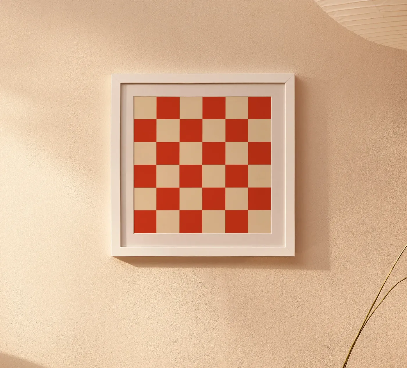 Cinnabar checkerboard pattern poster van TijanaArtStudio88