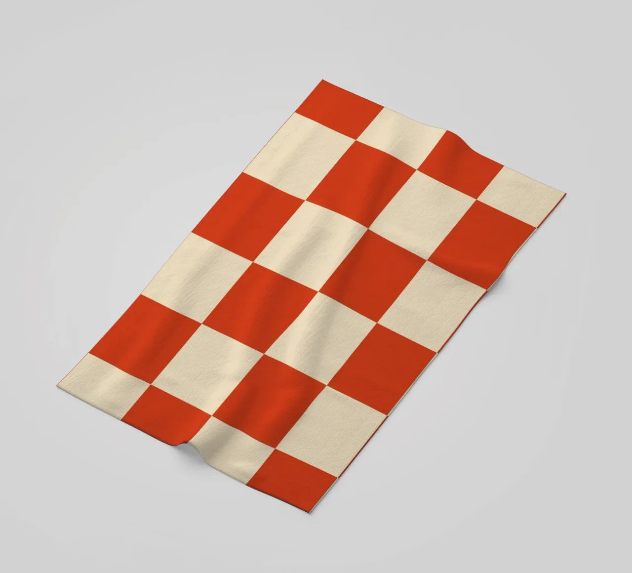 Cinnabar checkerboard pattern beach towel by TijanaArtStudio88