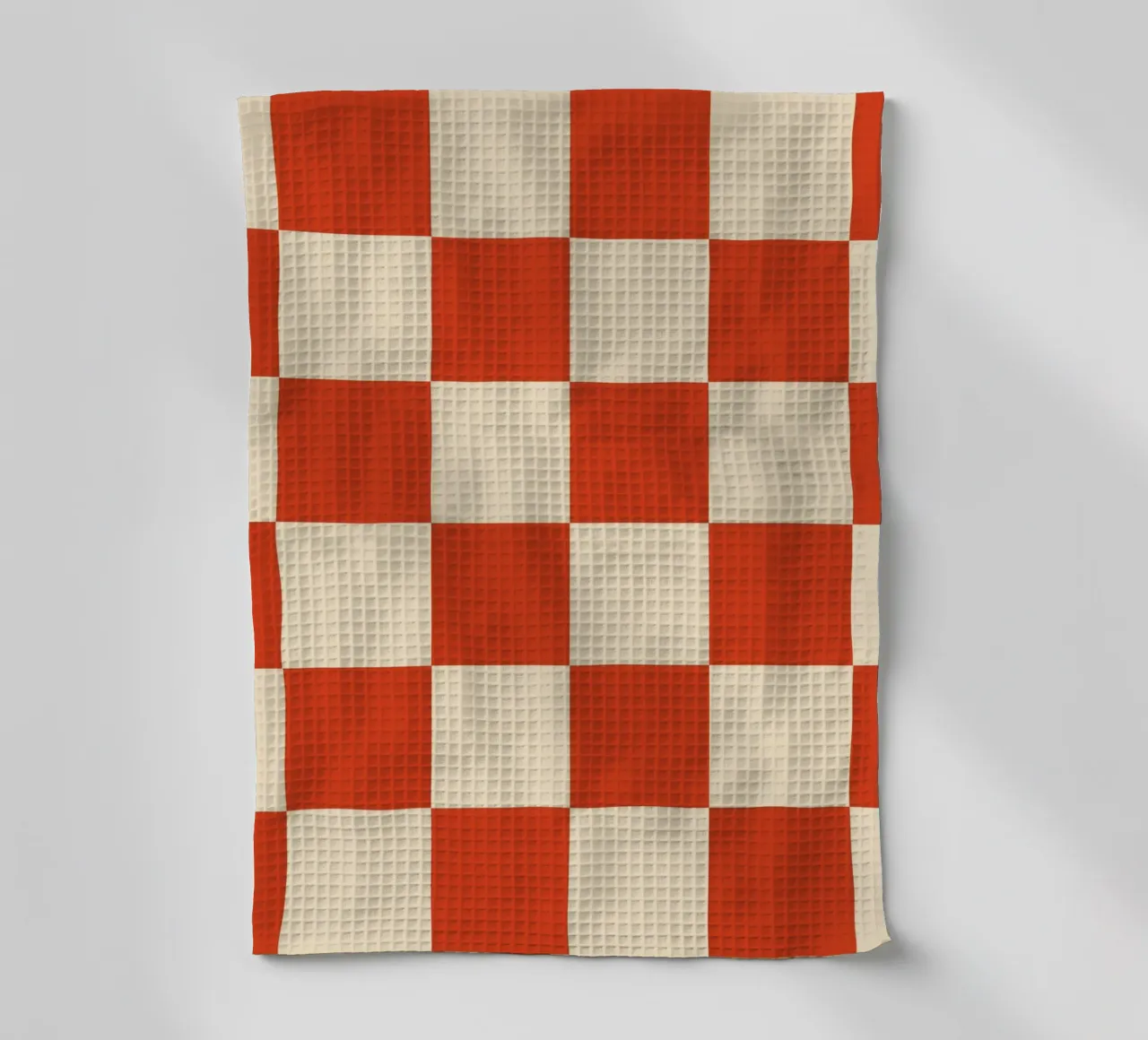 Cinnabar checkerboard pattern tea towel by TijanaArtStudio88