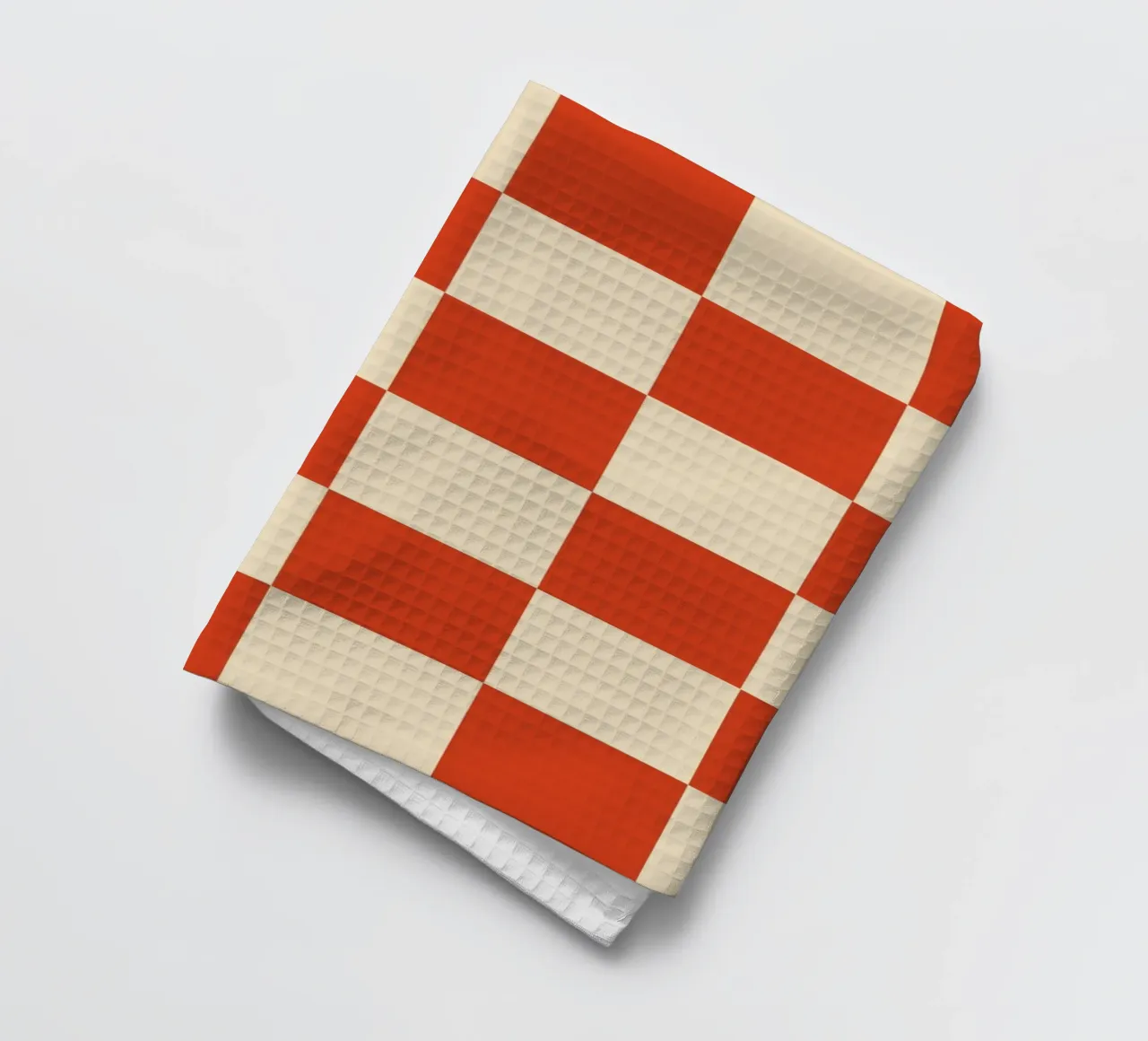 Cinnabar checkerboard pattern tea towel by TijanaArtStudio88