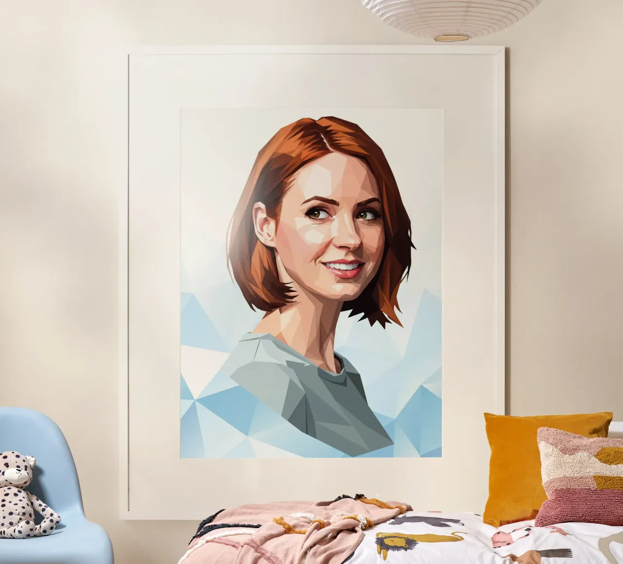 Karen Gillan Lowpoly poster con telaio in plastica da Low Profile