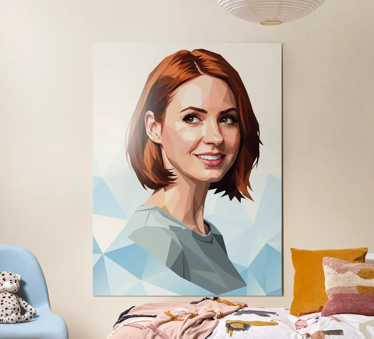 Karen Gillan Lowpoly poster con telaio in plastica da Low Profile
