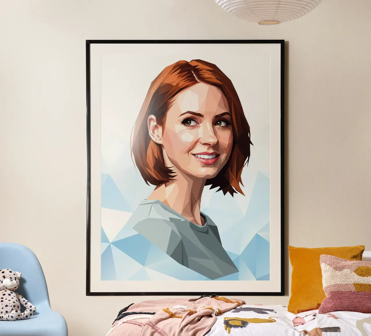 Karen Gillan Lowpoly poster con telaio in plastica da Low Profile