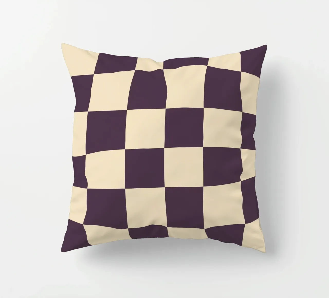 Eggplant checkerboard pattern cuscino da TijanaArtStudio88