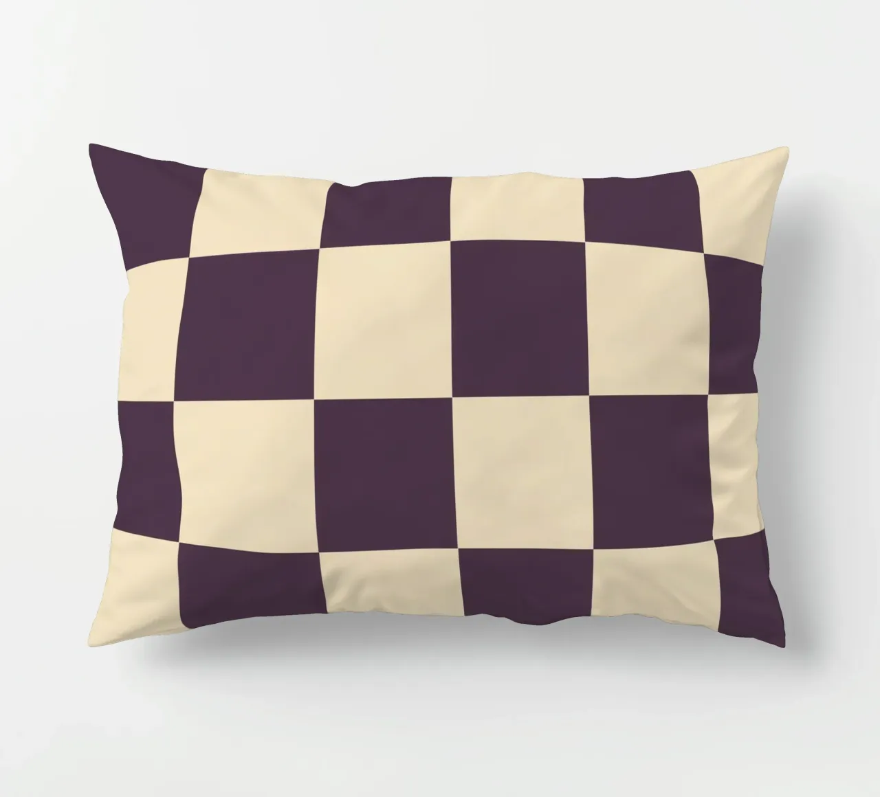 Eggplant checkerboard pattern cuscino da TijanaArtStudio88
