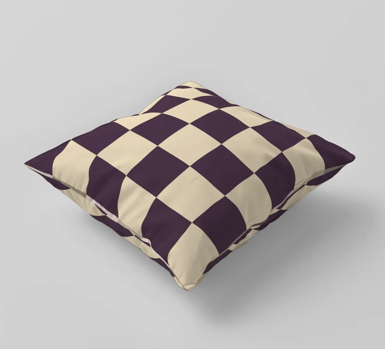 Eggplant checkerboard pattern cuscino da TijanaArtStudio88