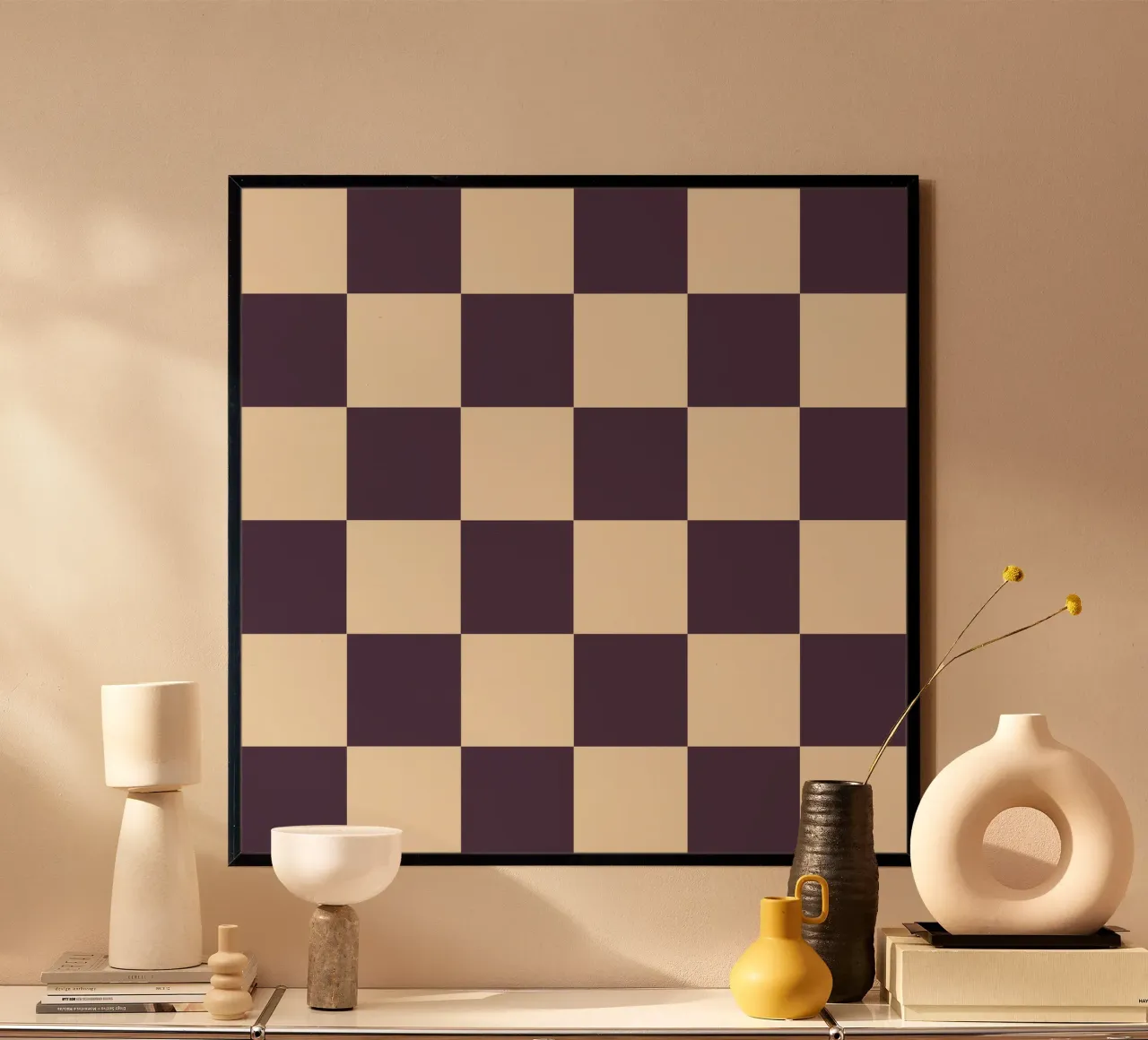 Eggplant checkerboard pattern hahnemühle by TijanaArtStudio88