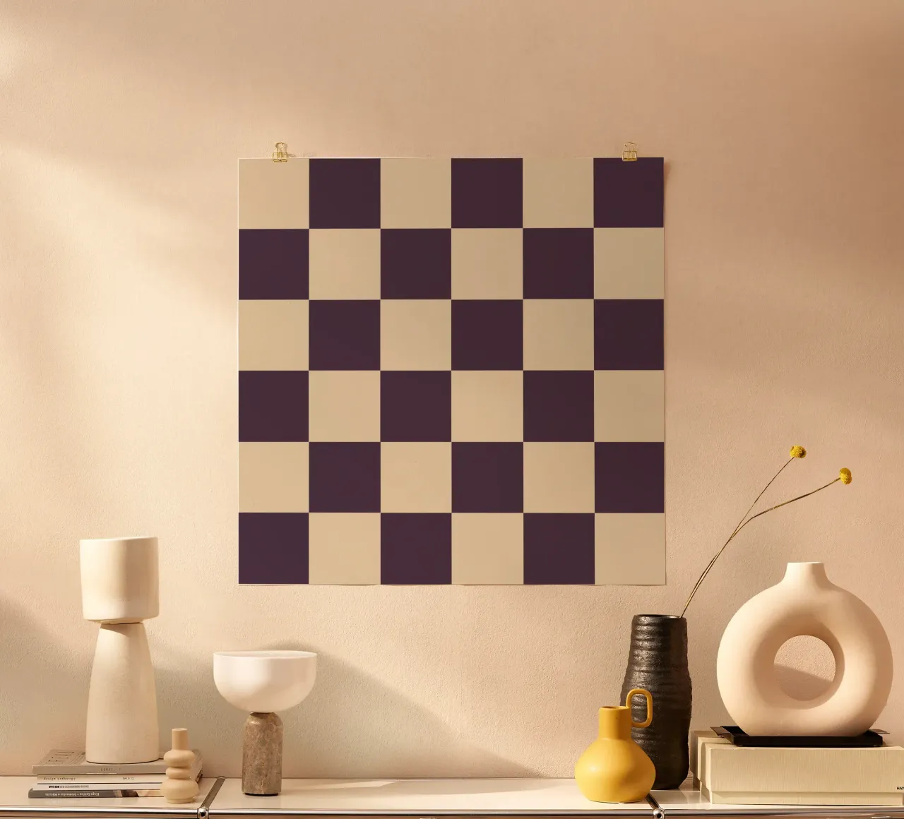 Eggplant checkerboard pattern poster da TijanaArtStudio88