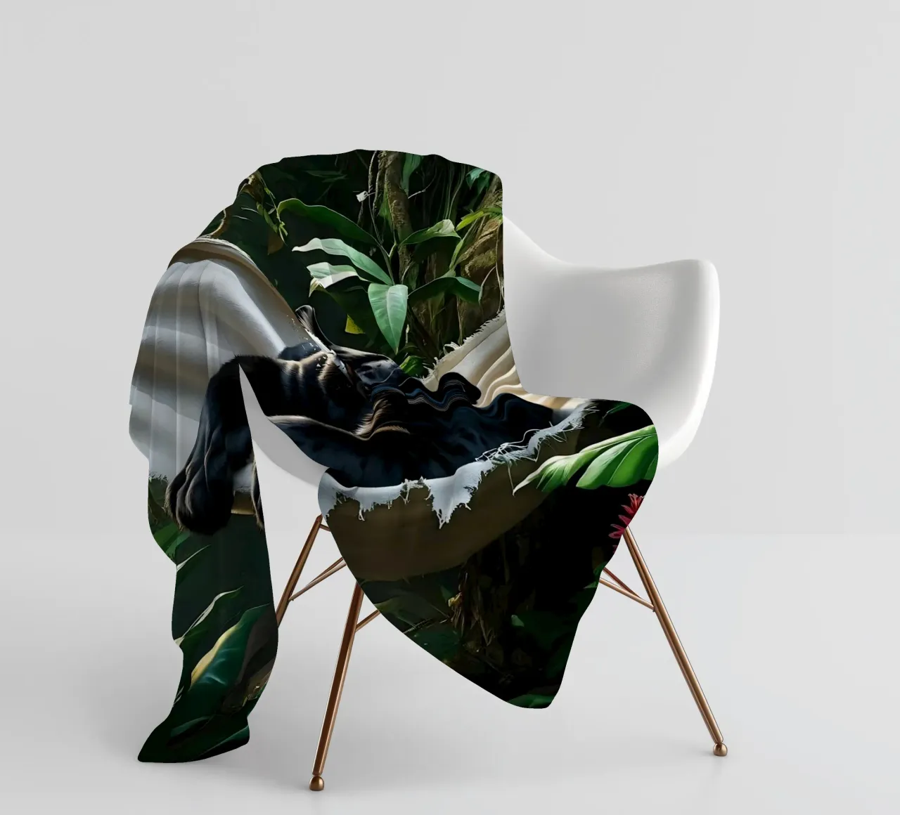 🌿😎 Panter | Chillin' in Style coperta in pile da Trinkets NL Design Studio
