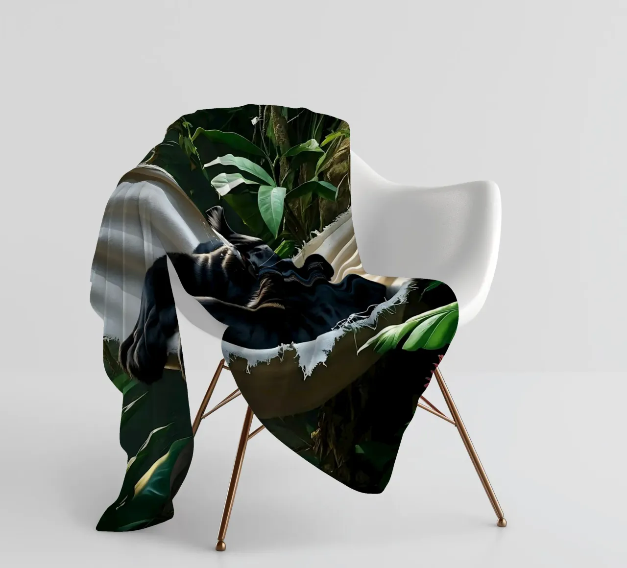 🌿😎 Panter | Chillin' in Style coperta in pile da Trinkets NL Design Studio