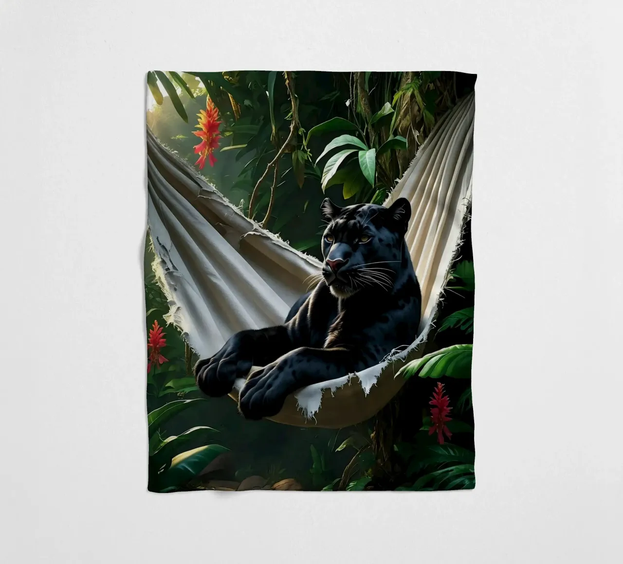 🌿😎 Panter | Chillin' in Style coperta in pile da Trinkets NL Design Studio