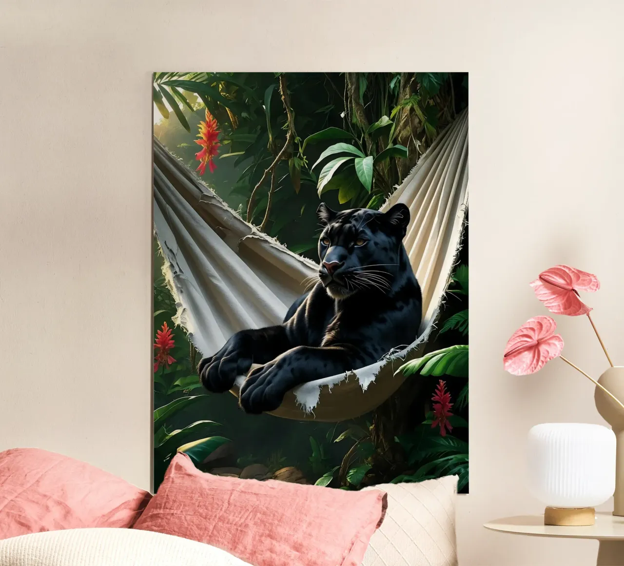 🌿😎 Panter | Chillin' in Style poster con telaio in legno da Trinkets NL Design Studio