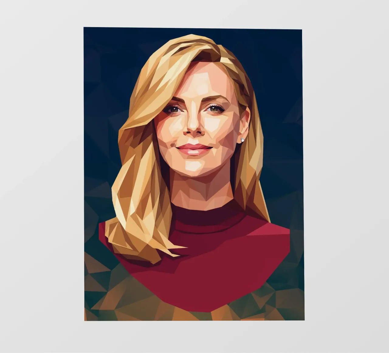 Charlize Theron Low Poly pellicola backlit da Low Profile