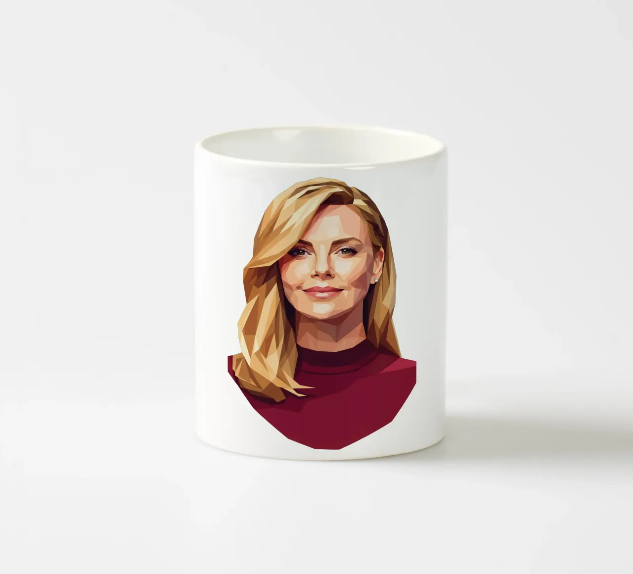 Charlize Theron Low Poly tazza in ceramica da Low Profile