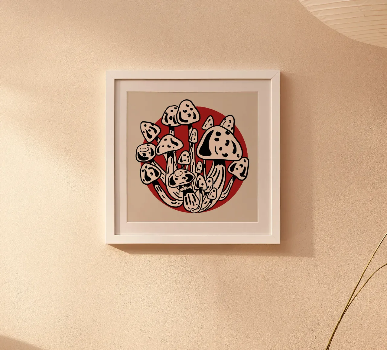 Lunar Mushrooms poster con telaio in plastica da TijanaArtStudio88