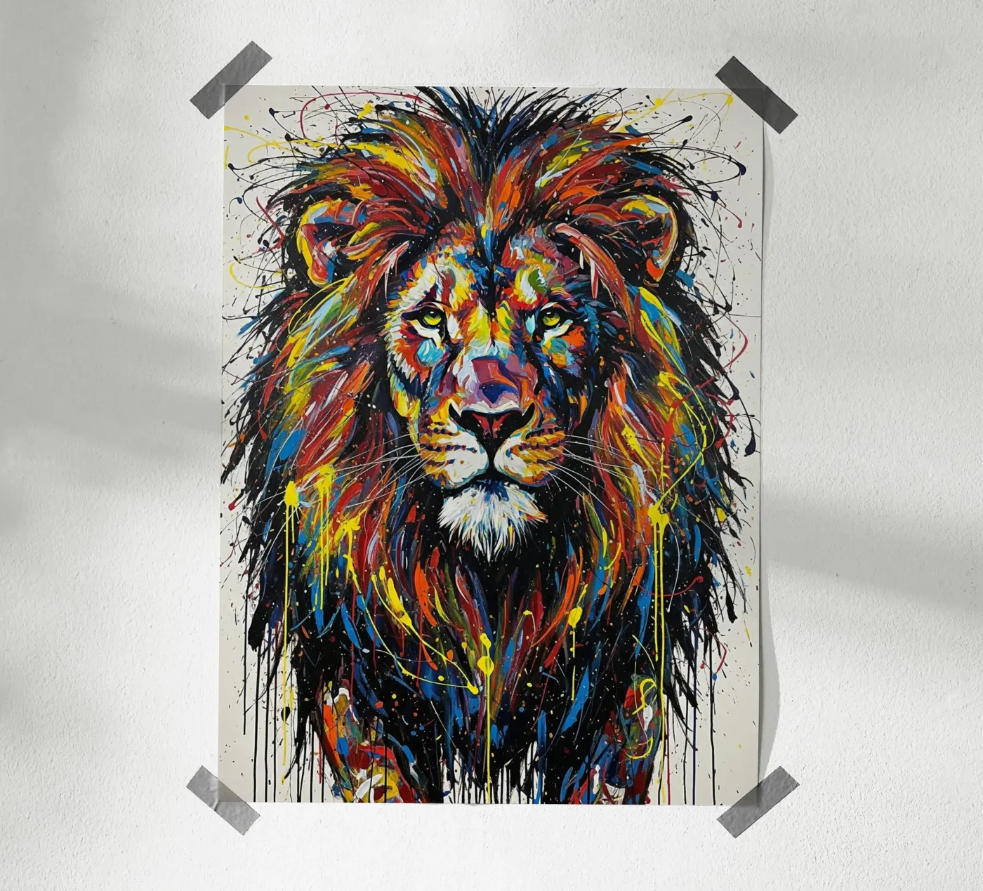 Leone colorato poster da Art Center