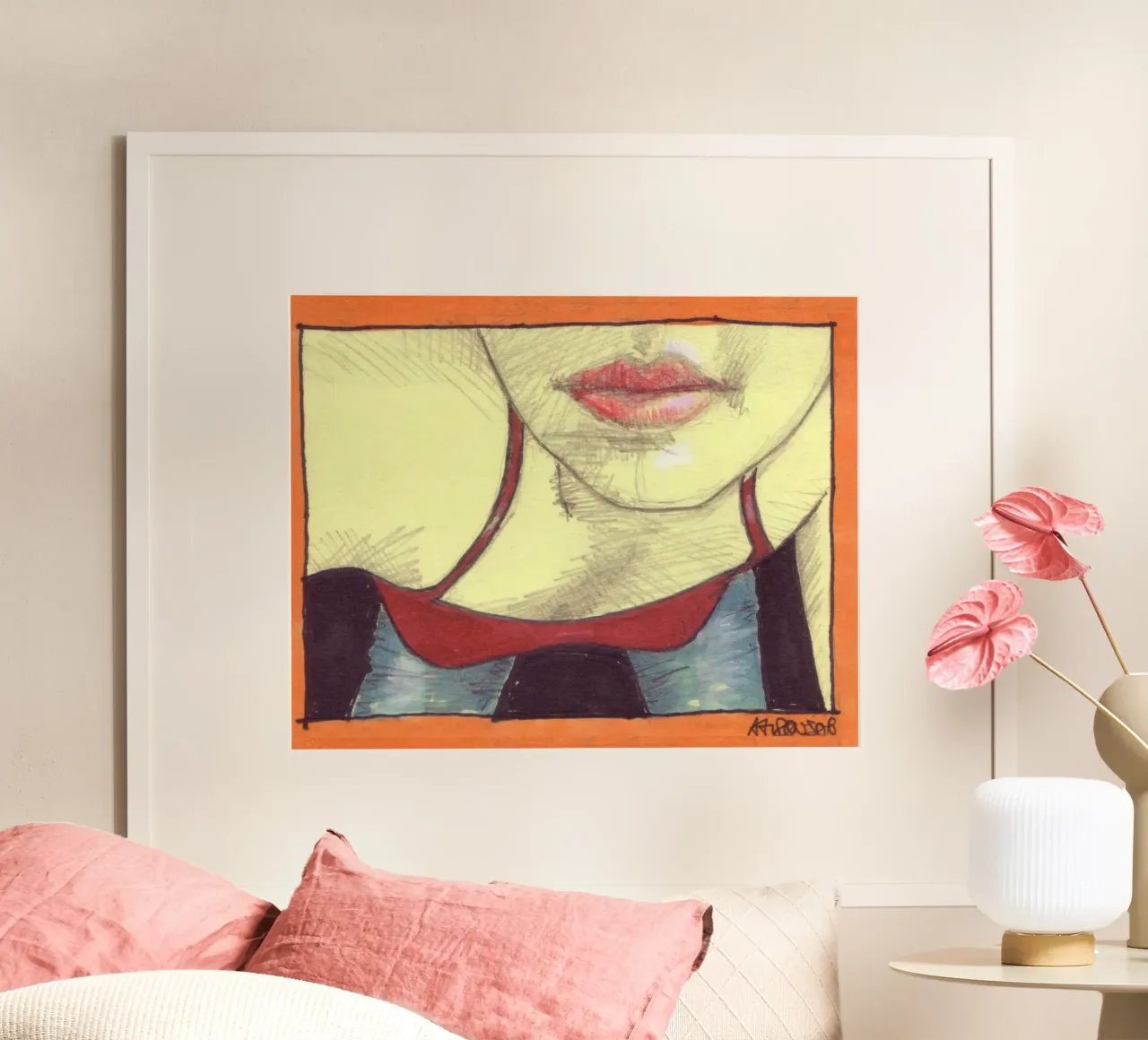 Selfie di Wenndy poster con telaio in alluminio da Martin Ahrens