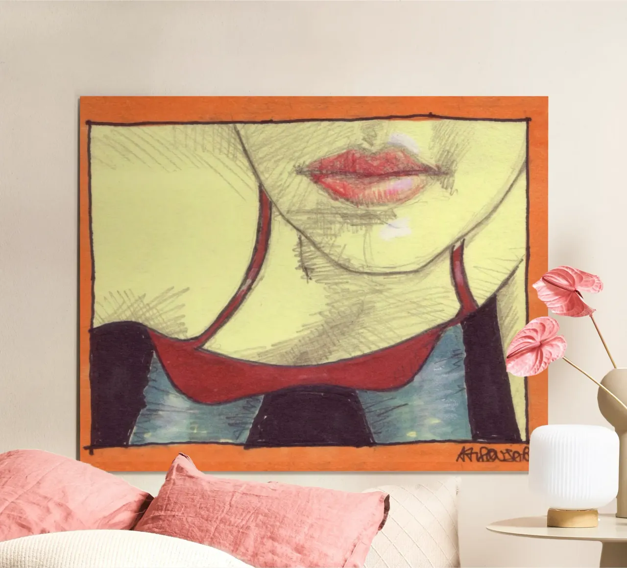 Selfie di Wenndy poster con telaio in alluminio da Martin Ahrens