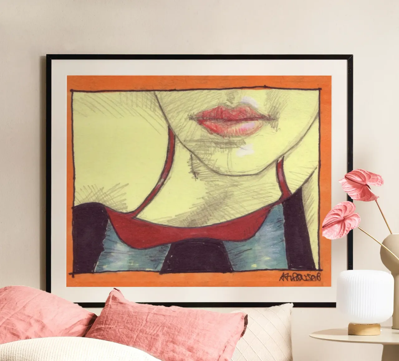 Selfie di Wenndy poster con telaio in alluminio da Martin Ahrens