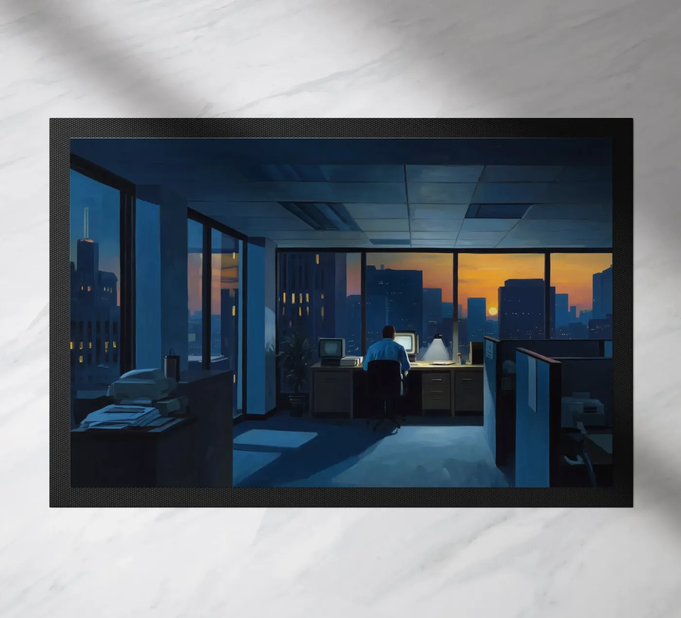 Bureau bleu paillasson de Art Center