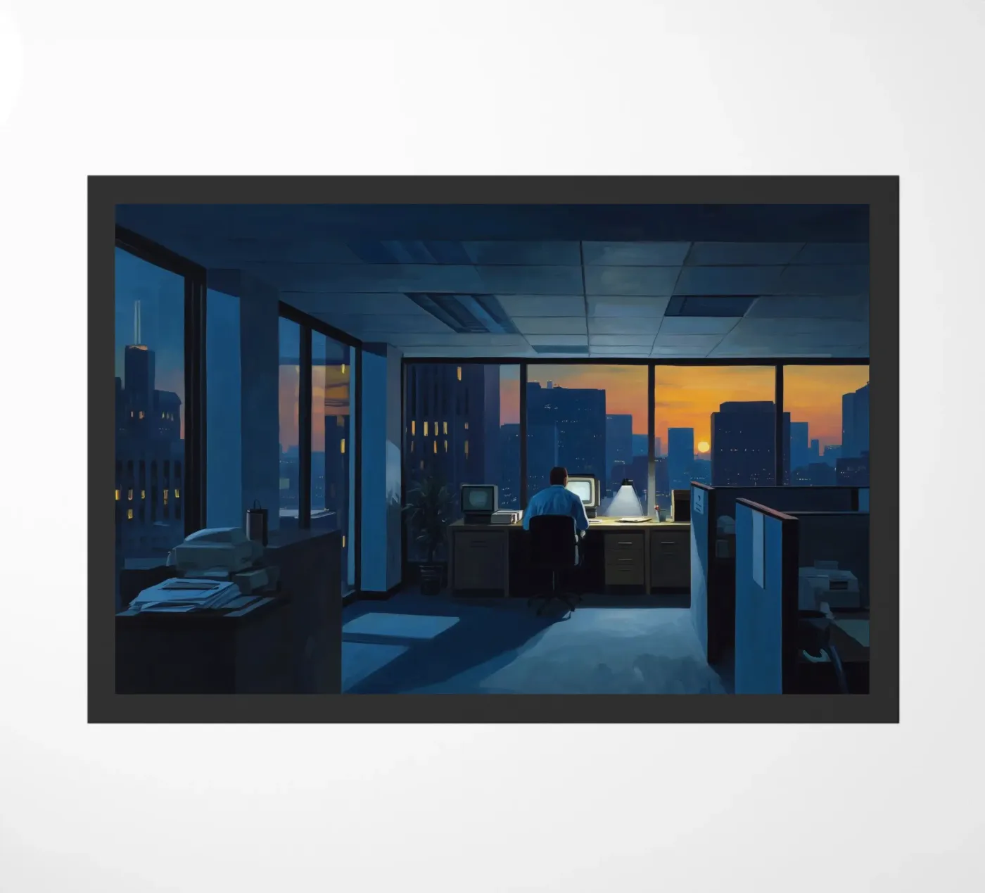 Bureau bleu paillasson de Art Center