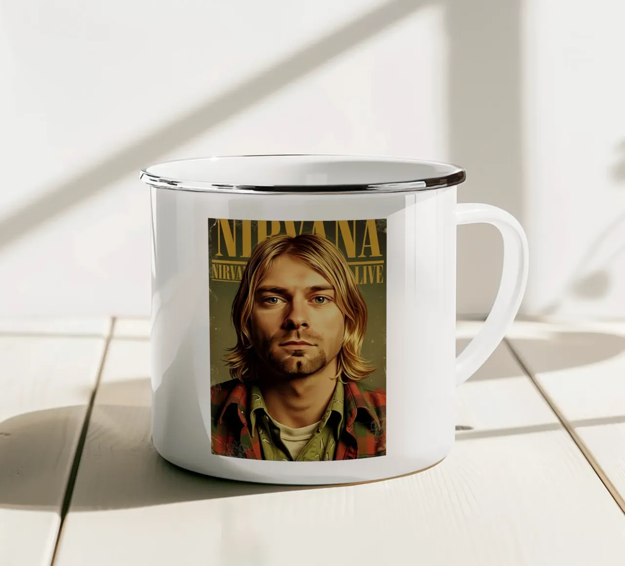Kurt Cobain vintage #2 tazza in smalto da Lembayung art