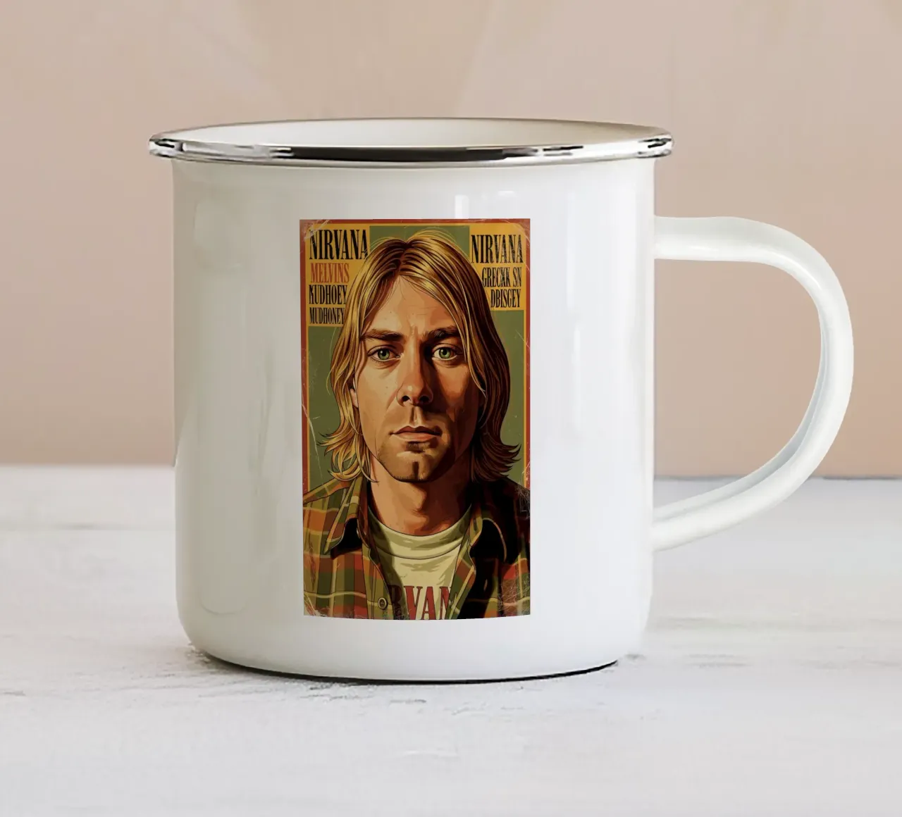 Kurt Cobain vintage #3 tazza in smalto da Lembayung art